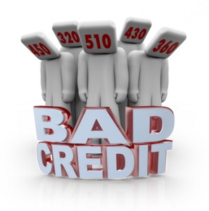 Bad Credit Scores - People Depressed with Number Heads