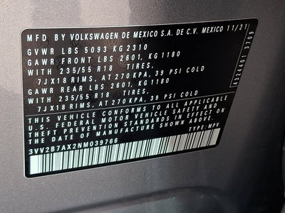 2022 Volkswagen Tiguan SE