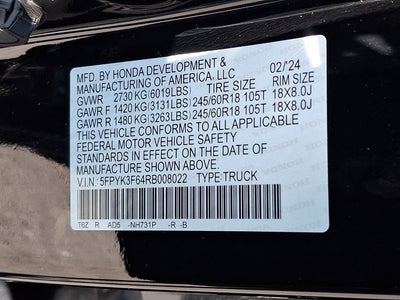 2024 Honda Ridgeline TrailSport w/Navi