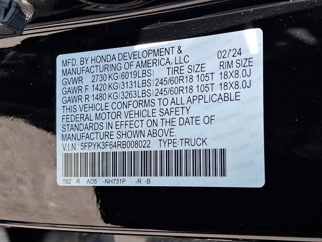 2024 Honda Ridgeline TrailSport w/Navi