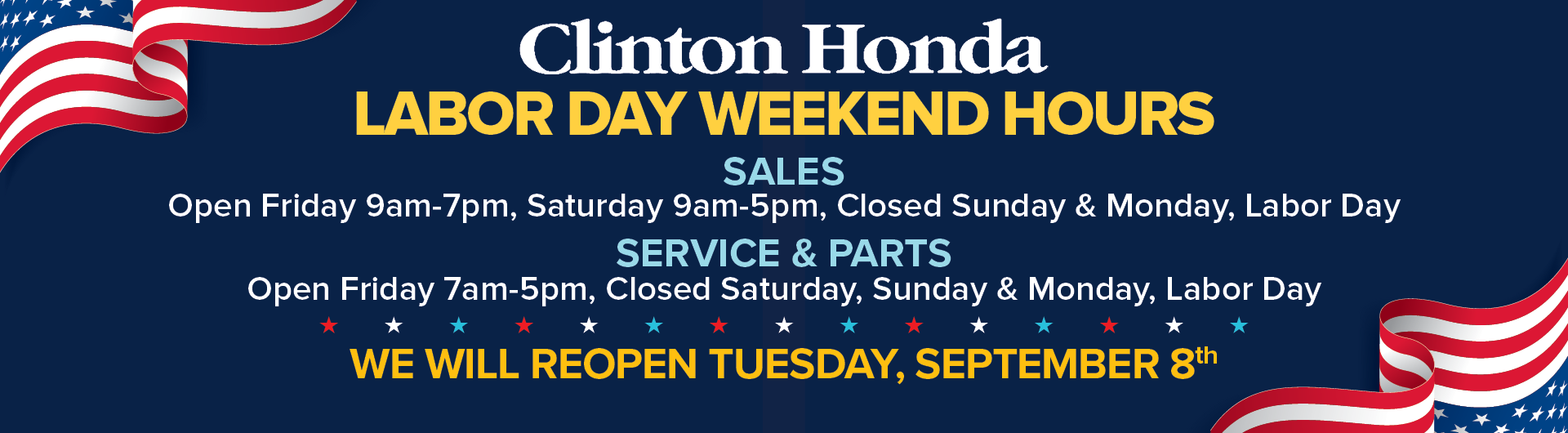 Labor Day Weekend Hours