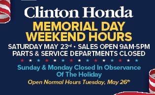 Memorial Day Weekend Hours
